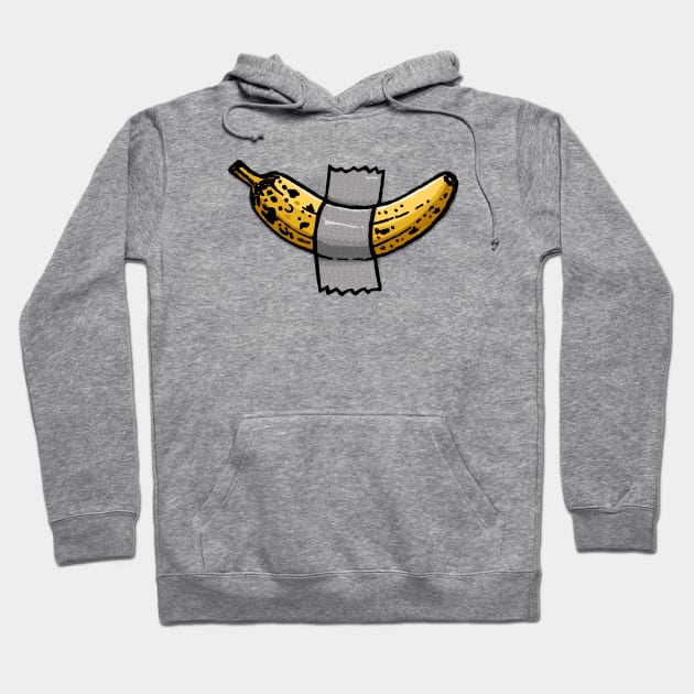 Happy Banana duck-taped Hoodie by Walmazan